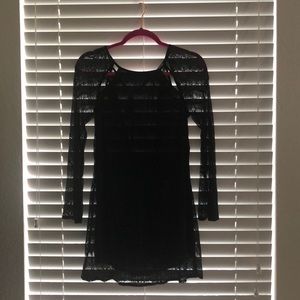 BB Dakota Love Sadie black  open back lace dress S